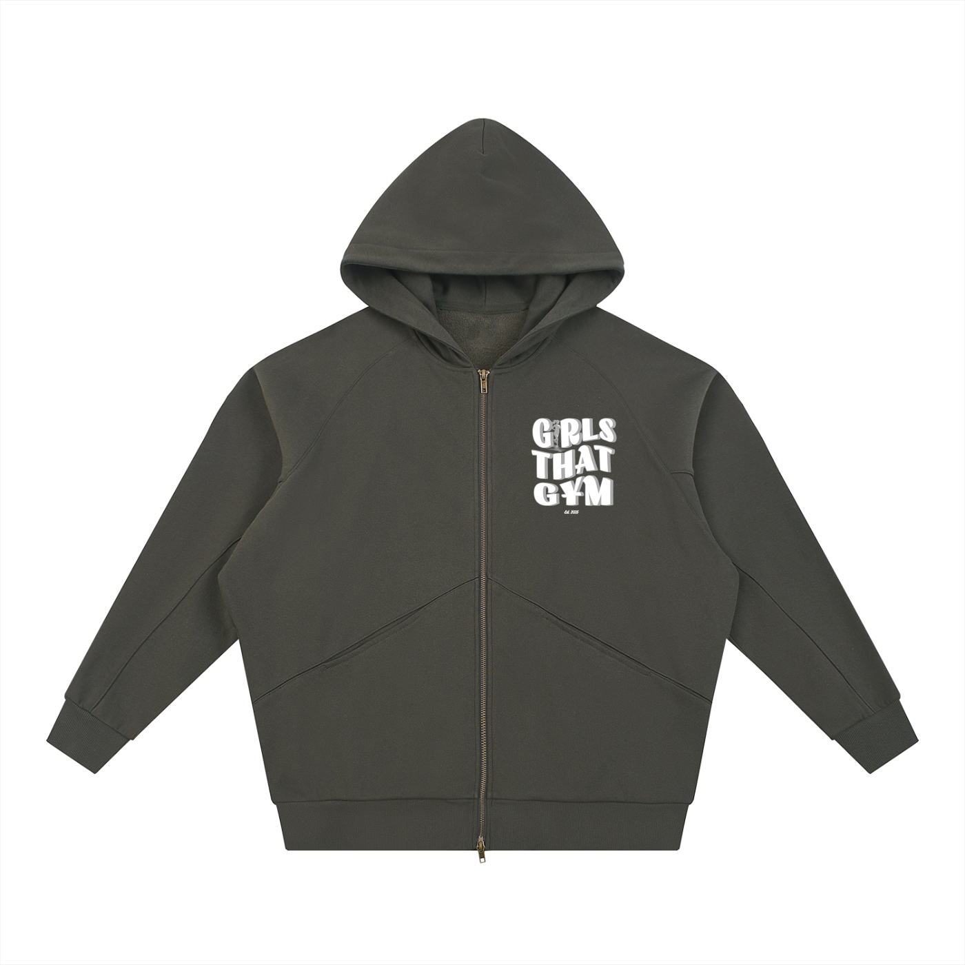 Dolman Sleeve Zip-Through Fleece  Hoodie