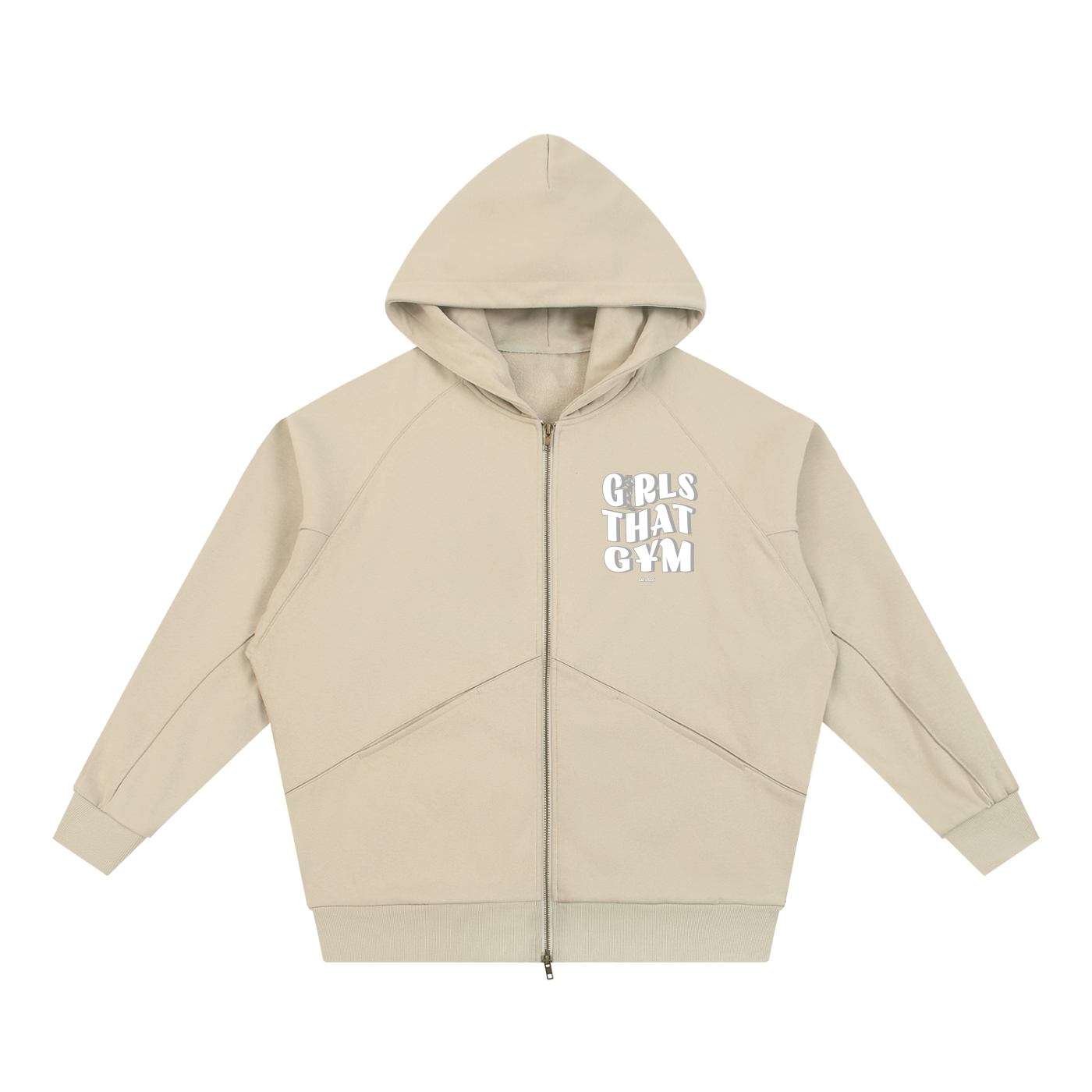 Dolman Sleeve Zip-Through Fleece  Hoodie