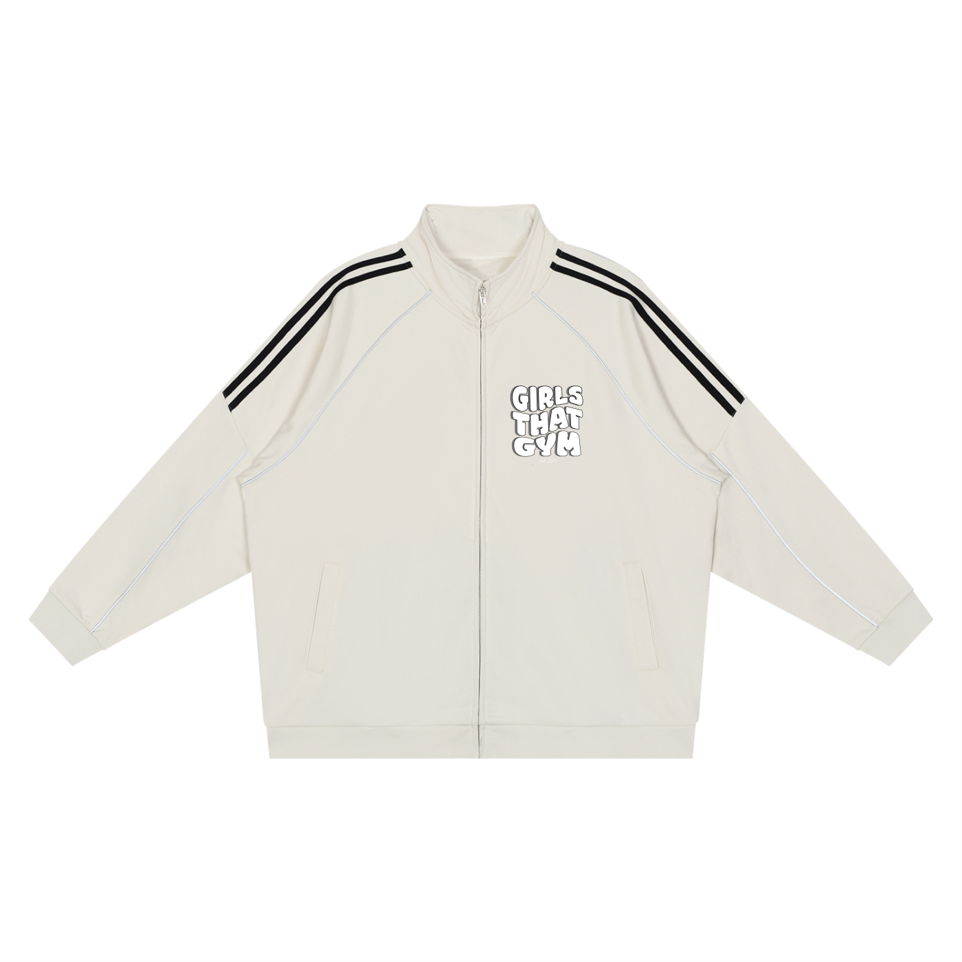 Reflection Striped Raglan Sleeve  Jacket