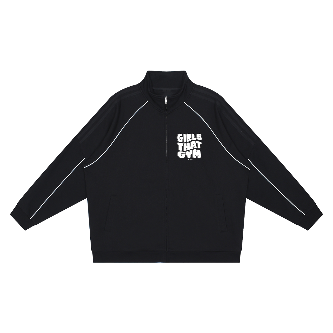 Reflection Striped Raglan Sleeve  Jacket
